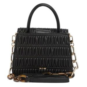 NWT House of Want Newbie Vegan Leather Crossbody Bag With Dust Bag. Black